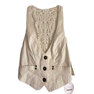 XOXO Ivory Crochet Vest